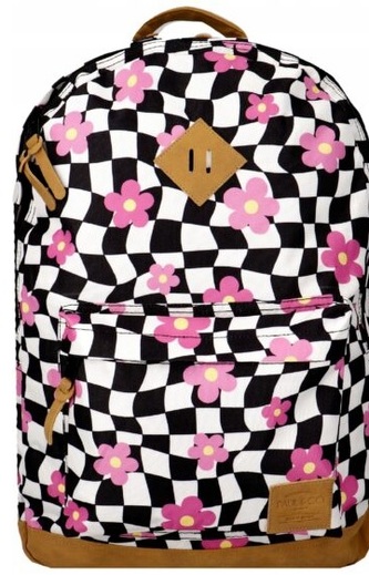 Plecak szachownica kwiatki