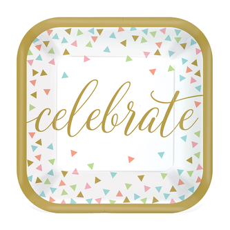 Talerze Confetti Fun Papier 18cm