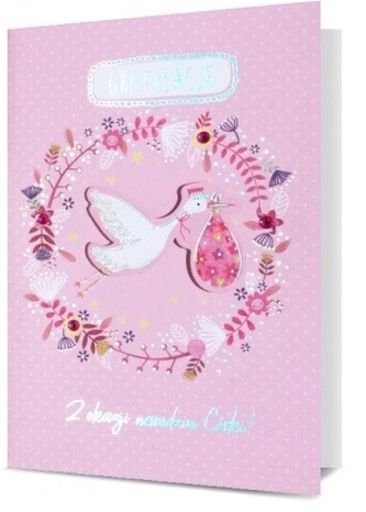 Karnet B6 HM-200 Narodziny córki, bocian HM-200-2226