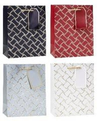 Torebka ozdobna 18x23x8cm hot-stamp mix ROZETTE