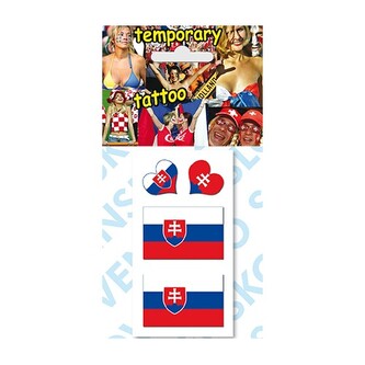 Tetovací obtisky - vlajky ČR (srdíčka + 2 vlajky)