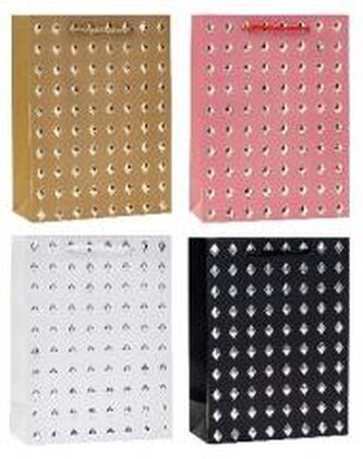 Torebka ozdobna 26x32x10cm hot-stamp mix ROZETTE