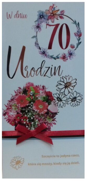 Karnet DL 70 urodziny z tasiemką męskie