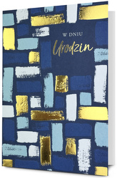 Karnet B6 HM-200 urodziny grafika, złocone HM200-3010