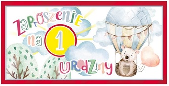 Zaproszenia Na Roczek, miś op-10 szt AB