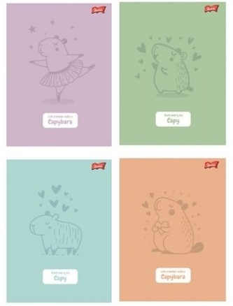 Zeszyt A5/32K kratka Capybara Pastel (15szt)