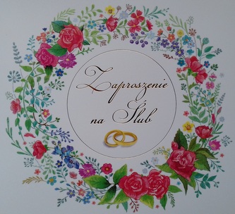 Zaproszenie Ślub kwadrat exclusive kolorowe kwiaty op.10szt