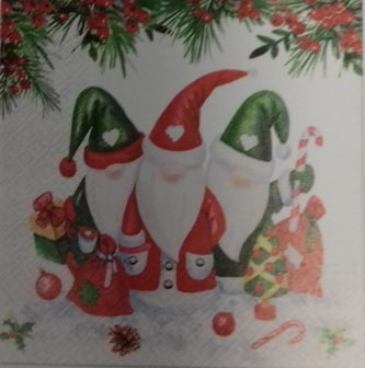 Serwetka BN Lunch Decor Christmas gnomes 33x33 20szt./op.