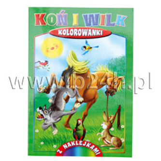 Malowanki bajkowe z naklejkami - paczka = 24 egz. ( 8 wzorów po 3 egz.)