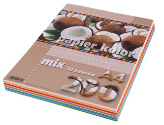 Papier kolorowy A4 200k 80g 10 kolorów