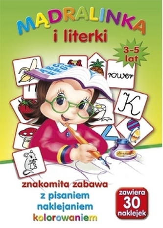 Malowanka edukacyjna  z naklejkami Mądralinka  A4 paczka = 10 egz.(2 wzory po 5 egz)