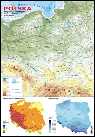 MAPA HIPSOMETRYCZNA 1:1000000