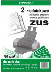 Druki offsetowe Typograf polecenie przelewu ZUS 2 odc. A4 80 (01150) op.100szt