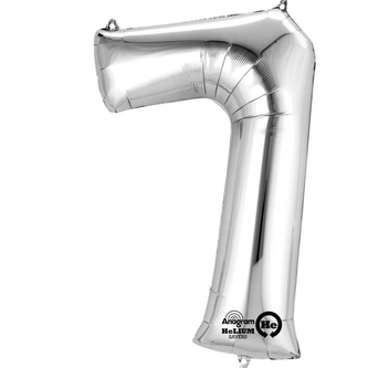 Balon foliowy Cyfra "7" srebrna 88cm
