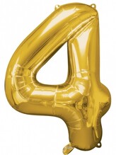 Balon Cyfra NR.4 złoty 81CM