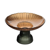 DAZ GLASS Patera na nodze 24x14cm brąz