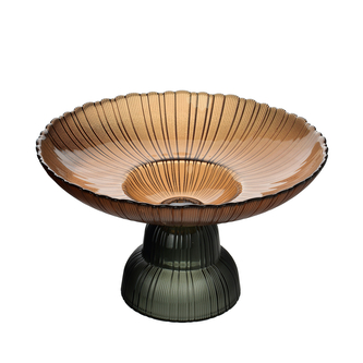 DAZ GLASS Patera na nodze 24x14cm brąz