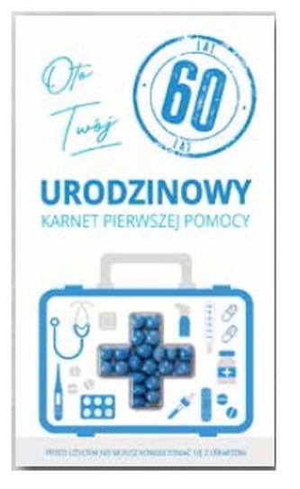 Karnet 60 Urodziny męskie, tabletki TAB-22