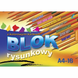 Blok rysunkowy kolor A4  16 kartek 10szt/opak