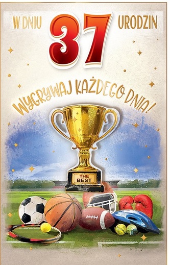 Karnet AB+ Urodziny, naklejana cyfra, puchar CR-07