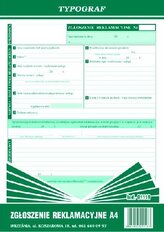 Zgłoszenie reklamacyjne A4 01118