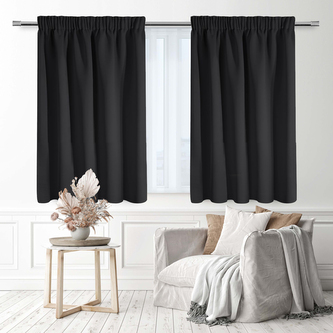 Zatemňovací závěs s řasící páskou "BLACKOUT" 135x160 cm CUBA černá (cena za 1 kus) MyBestHome