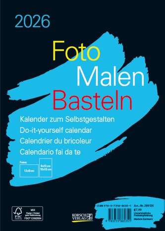Foto-Malen-Basteln Bastelkalender A5 schwarz 2026