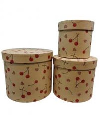 Pudełko Flower Box 3szt wiśniowy ROZETTE