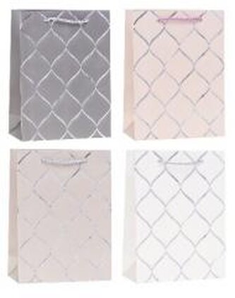 Torebka ozdobna 26x32x10cm hot-stamp mix ROZETTE