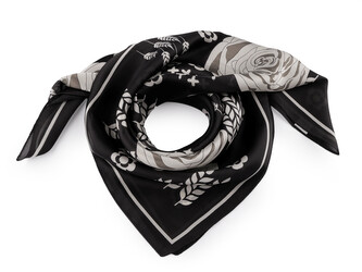 Saténový šátek 70x70 cm - 1 ks - 46 černá