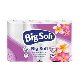 Big Soft Kuchyňské papírové utěrky 3 vr., 4 ks v balení