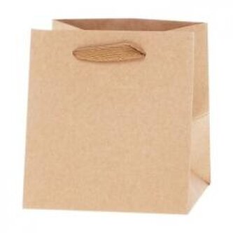 Torebka Lux kraft 14x13x13cm szerokie dno ROZETTE