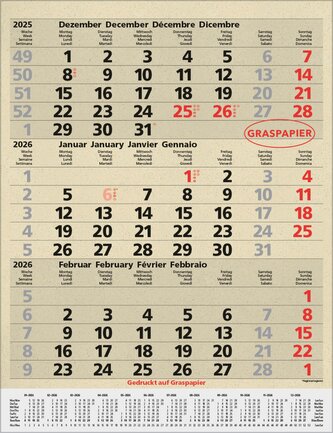 3-Monats-Planer Comfort aus Graspapier 2026
