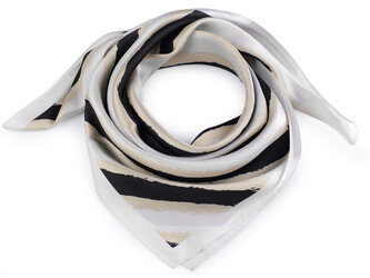 Saténový šátek 70x70 cm - 1 ks - 1 béžová světlá