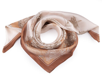 Saténový šátek 70x70 cm - 1 ks - 45 béžová tm.