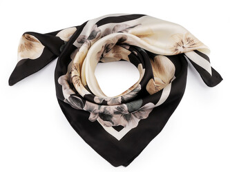 Saténový šátek 70x70 cm - 1 ks - 48 šedokrémová