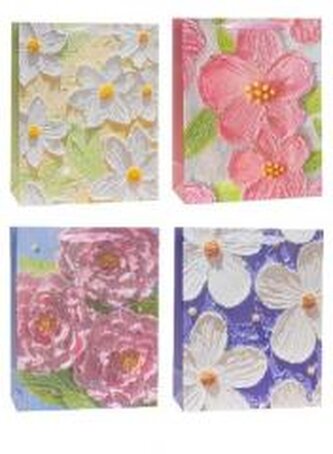 Torebka ozdobna 26x32x12cm brokat mix ROZETTE