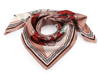 Saténový šátek 70x70 cm - 1 ks - 39 béžová