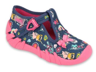 110P456 18 dívčí bačkorky Befado modré SUPER GIRL 110P456_22