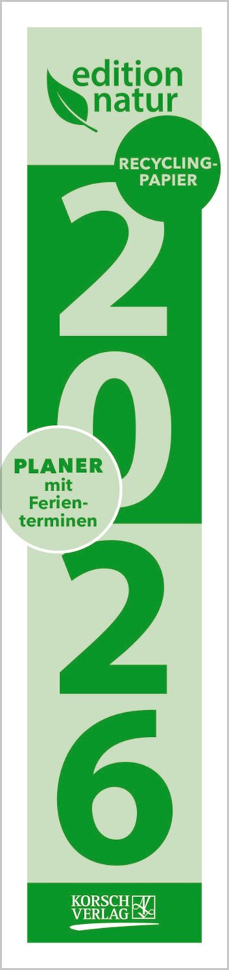 Streifenplaner Compact Dunkelgrün Recyclingpapier 2026