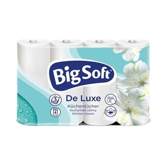 Big Soft DeLuxe Kuchyňské papírové utěrky 3 vr., 4 ks v balení