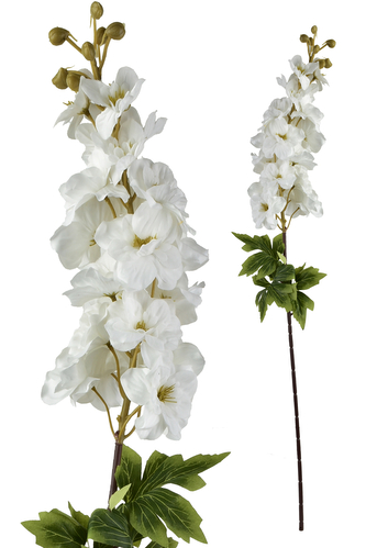 VIRIDIS Kwiat sztuczny Ostróżka 85cm biała AW25