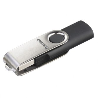 Hama rotate FlashPen, USB 2.0, 64 GB, 6 MB/s, black/silver