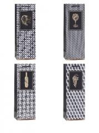 Torebka ozdobna na butelkę 12x36x9cm mix ROZETTE