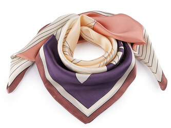 Saténový šátek 70x70 cm - 1 ks - 30 starorůžová sv.