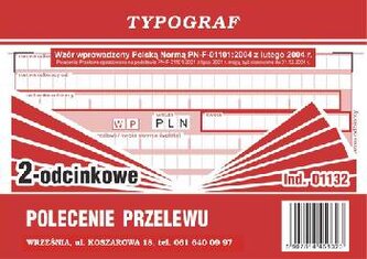 Druk polecenie przelewu 2 odc. A6 80 samokopiujący (01132)