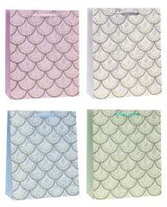 Torebka ozdobna 26x32x10cm hot-stamp mix ROZETTE