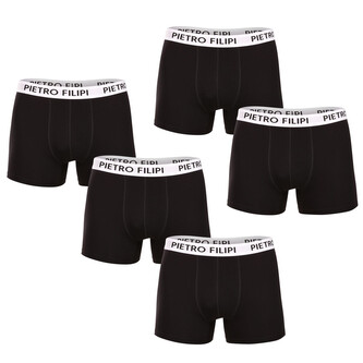 5PACK pánské boxerky Pietro Filipi černé (5BCL003) M