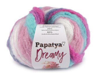 Pletací příze Papatya Dreamy 100 g - 1 ks - 4 (07) tyrkysová růžová