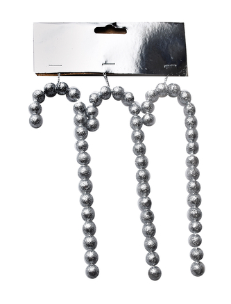 SANTA LILA Komplet 3 zawieszek Laska srebrne 4x0,5x14cm